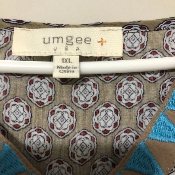 Umgee + Mixed Boho Print Dress Size 1XL (B) - Picture 2 of 5